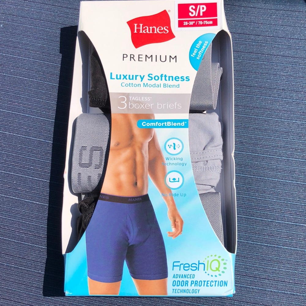 Hanes Men’s Tagless Boxer Briefs 3/pk. Sz S